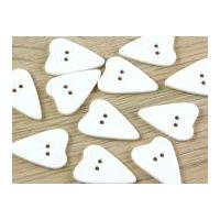 Dill Irregular Heart Shape 2 Hole Plastic Buttons Ivory