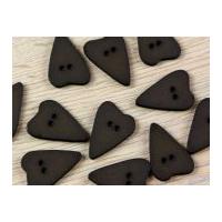 Dill Irregular Heart Shape 2 Hole Plastic Buttons Dark Brown