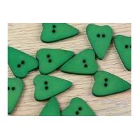 Dill Irregular Heart Shape 2 Hole Plastic Buttons Emerald Green