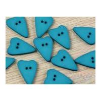 Dill Irregular Heart Shape 2 Hole Plastic Buttons Jade