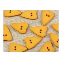 Dill Irregular Heart Shape 2 Hole Plastic Buttons Mustard