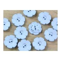 Dill Flower Shape 2 Hole Plastic Buttons Sky Blue