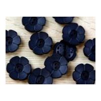 Dill Flower Shape 2 Hole Plastic Buttons Navy Blue