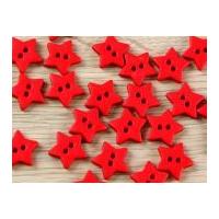 dill star shape 2 hole plastic buttons bright red