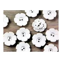 Dill Flower Shape 2 Hole Plastic Buttons Cream