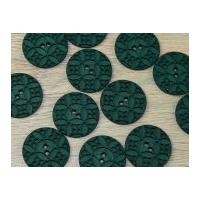 Dill Round 2 Hole Carved Pattern Buttons Bottle Green