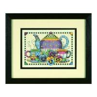 Dimensions Counted Cross Stitch Kit Teatime Pansies