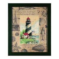 dimensions matted accent cross stitch kit light at sea