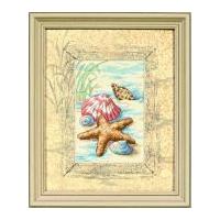 Dimensions Matted Accent Cross Stitch Kit Shells in the Sand