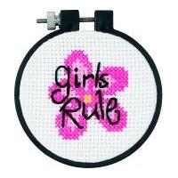 Dimensions Learn A Craft Counted Cross Stitch Kit Girls Rule