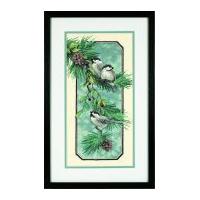 Dimensions Stamped Cross Stitch Kit Chickadees on a Branch