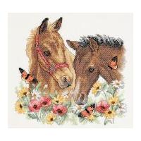 dimensions stamped cross stitch kit horse friends