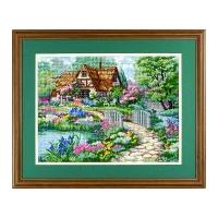 dimensions needlepoint kit cottage retreat