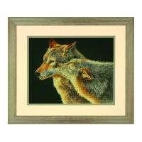 dimensions counted cross stitch kit wolf kiss