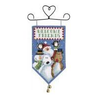 Dimensions Counted Cross Stitch Banner Kit Santa & Friends