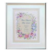 dimensions stamped cross stitch kit two hearts wedding record