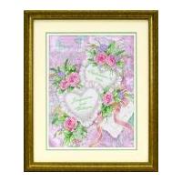 dimensions stamped cross stitch kit two hearts united wedding record