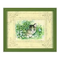 Dimensions Matted Accent Cross Stitch Kit Kitten & Butterfly