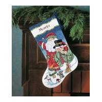 Dimensions Counted Cross Stitch Kit Stocking, Santa & Snowman
