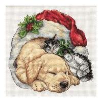 dimensions counted cross stitch petite kit christmas morning pets