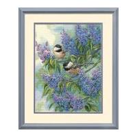 Dimensions Counted Cross Stitch Kit Chickadees & Lilacs