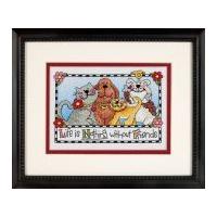 Dimensions Stamped Cross Stitch Kit Life is Nothing Without Friends