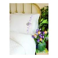 Dimensions Pillow Cases Kit for Embroidery Violets Nosegay
