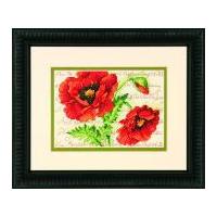 dimensions counted cross stitch kit poppy pair