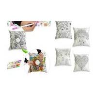 DIY Colouring Cushion Set with 12 Colouring Pens