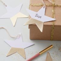 Dipped Foiled Star Gift Tags - Gold