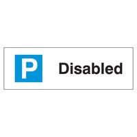 disabled parking sign aluminium 200mm x 600mm