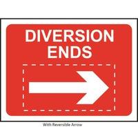 diversion ends roll up sign with reversible arrow