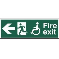 Disabled Fire Exit Running Man Arrow Left Sign