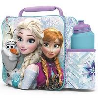 Disney Frozen Elsa, Anna & Olaf 3d Lunch Box Bag With Bottle