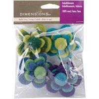 Dimensions Wool Felt - Layered Cool Flowers (x4)