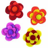 Dimensions Wool Felt - Layered Warm Flowers (x4)