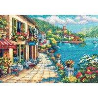 dimensions counted x stitch gold petite overlook cafe