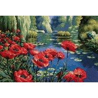 dimensions needlepoint kit lakeside poppies