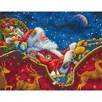 Dimensions Crafts 70-08934 Needlecraft Santa\'s Midnight Ride In Counted Cross