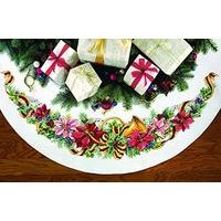 dimensions crafts 70 08939 needlecraft holiday harmony tree skirt in c ...