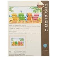 dimensions 14 count beach chairs counted cross stitch kit 7 by 14