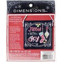 Dimensions 14 Count Filled With Joy Ornament Counted Cross Stitch Kit, 4 By