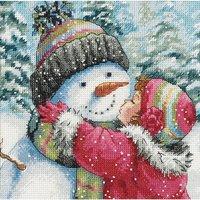 Dimensions Counted X Stitch - Gold Petite, Kiss For Snowman