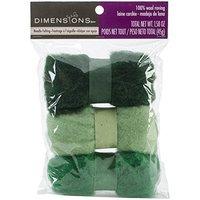 dimensions wool roving trio greens