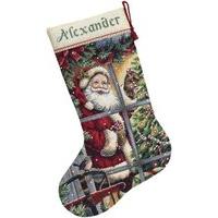 Dimensions Counted X Stitch - Gold, Stocking: Candy Santa