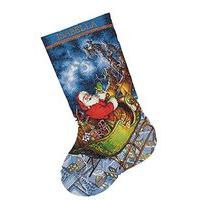 Dimensions Counted X Stitch - Gold, Stocking: Santa Flight