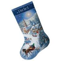 Dimensions Counted X Stitch - Gold: Stocking: Sleigh Ride