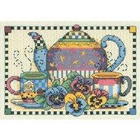 Dimensions Dimensions Mini Count Cross Stitch: Teatime Pansies