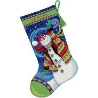 dimensions needlepoint kit stocking happy snowman