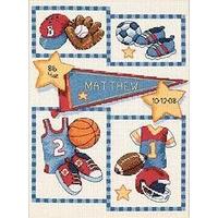 Dimensions Counted X Stitch - Birth Record: Little Sports